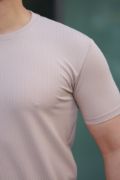 Erkek Kısa Kollu çizgi Kabartma Detaylı T-shirt resmi